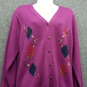 Women's Vintage Koret 30% Wool Cardigan Size M Long Sleeved